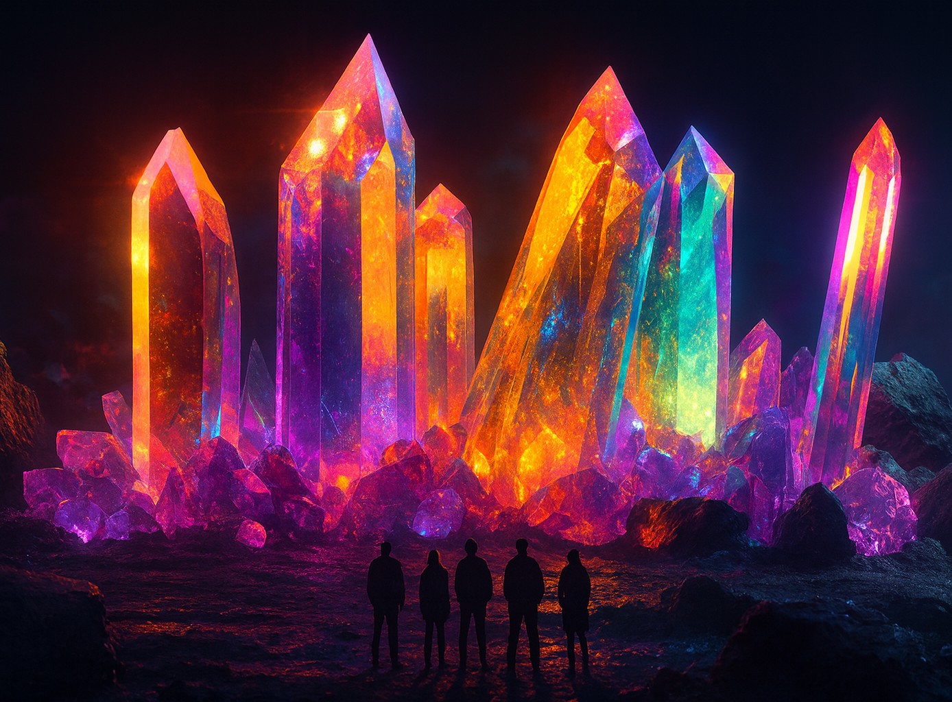 Magical colorful crystals